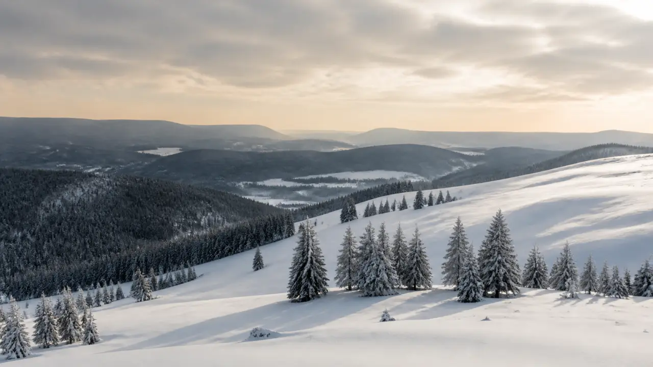 Composition minimaliste du Jura suisse en hiver