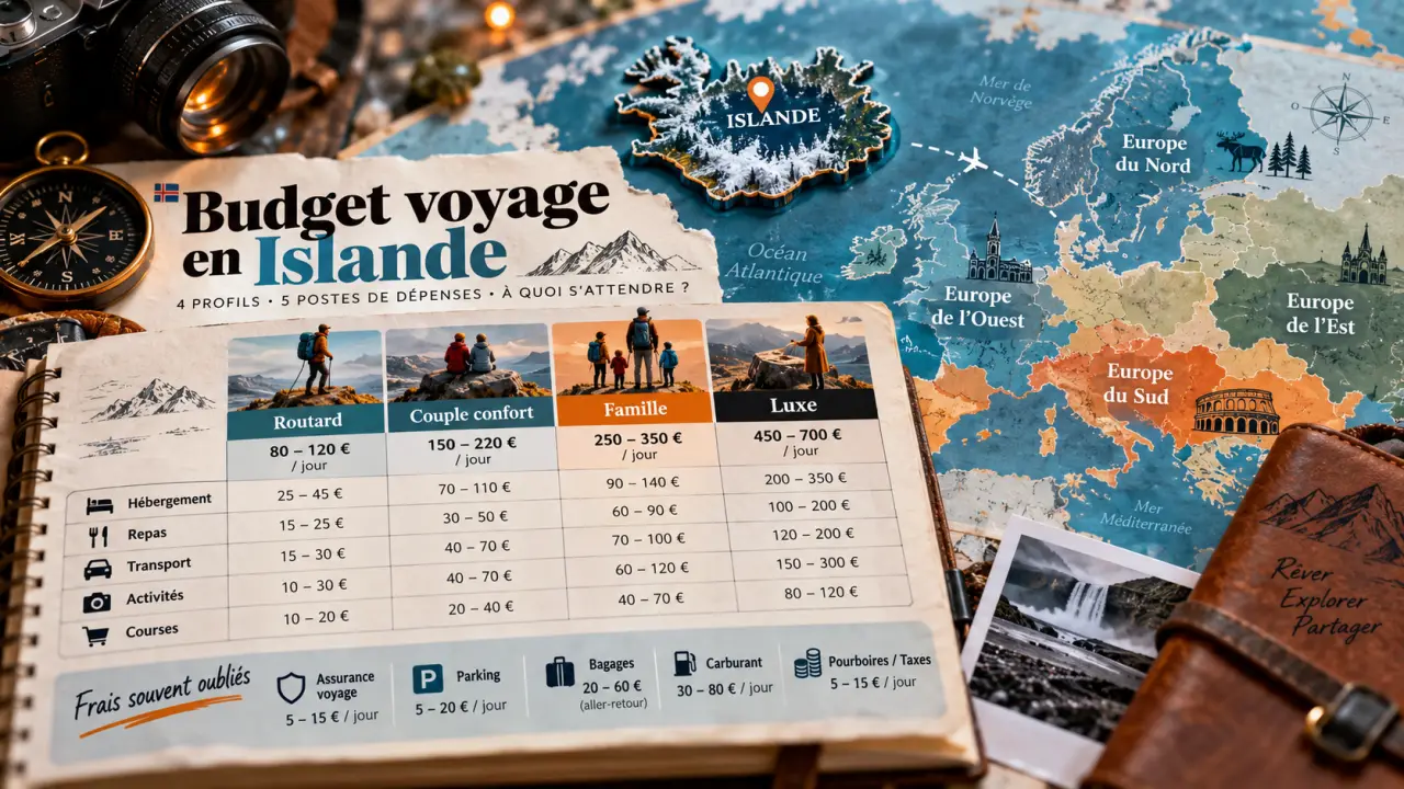 Budget voyage en Islande : comparez 4 profils, 5 postes et les frais souvent oubliés