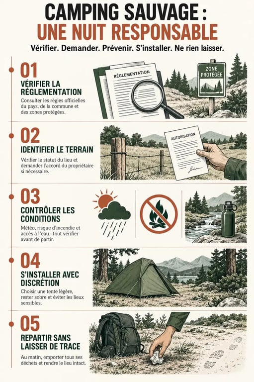 Étapes pour organiser un camping sauvage dans les régions d'Europe