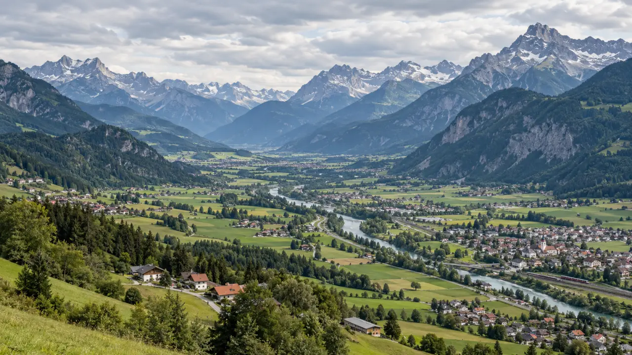Relief alpin du Tyrol, entre vallées habitées et sommets montagneux